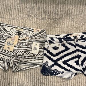 2 BNWT Aztec Patterned Shorts